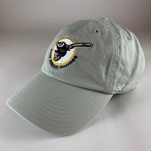 San Diego Padres Gray 47 Brand Cooperstown Collection Relaxed Fit Strapback Hat - Picture 1 of 6